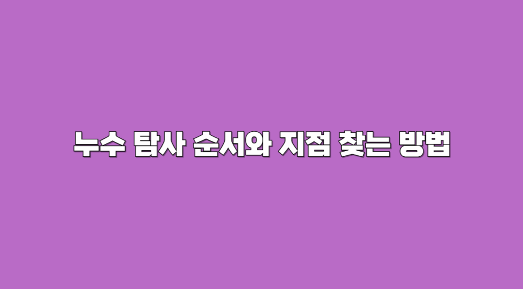 누수 탐사