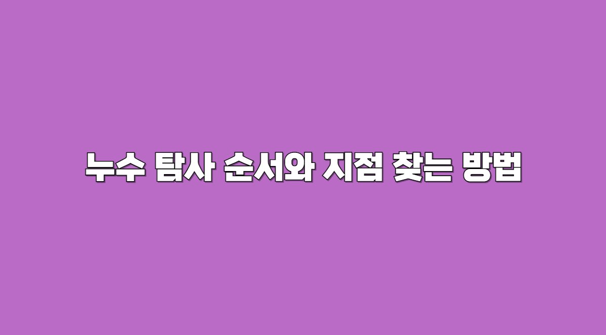 누수 탐사