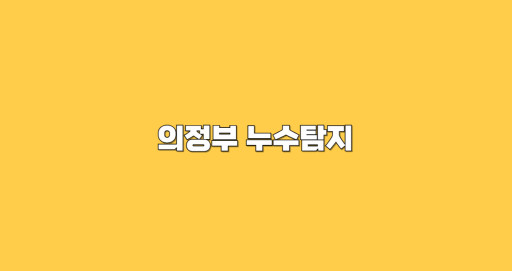 의정부 누수탐지